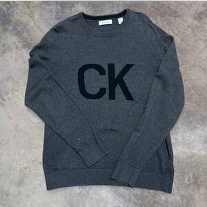 Calvin Klein Men's Charcoal Crewneck Sweater